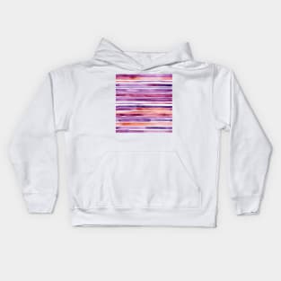 Horizontal Pink and Purple watercolor striped Kids Hoodie